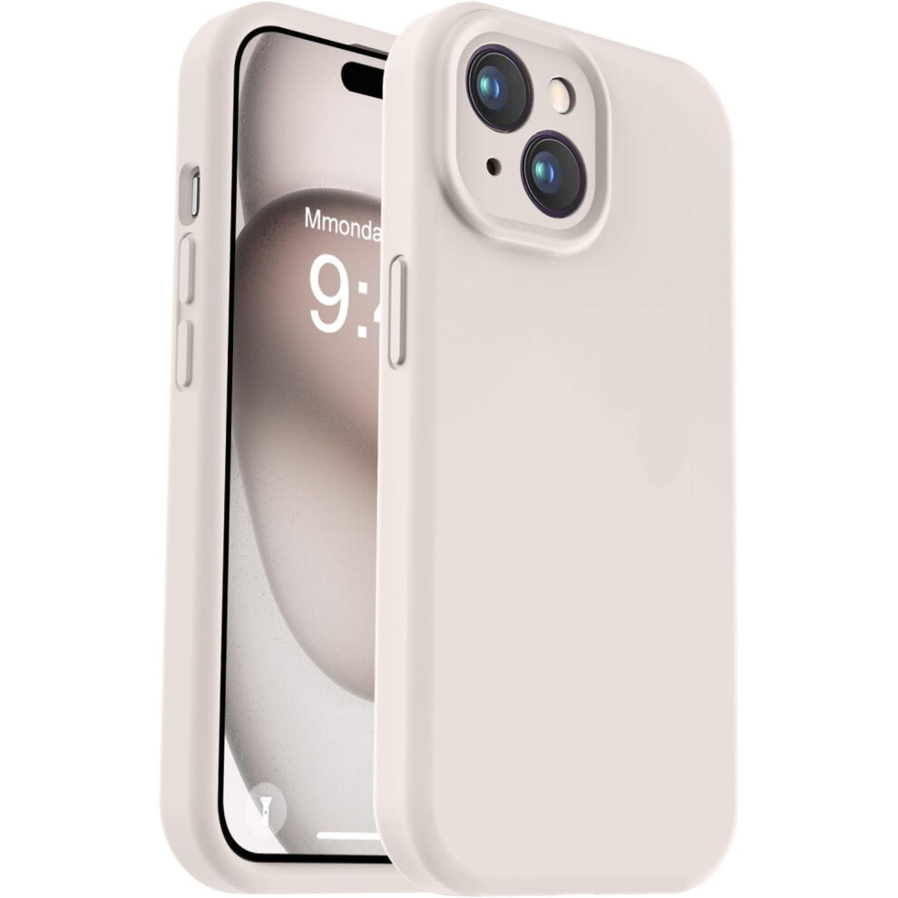 Compatible With Iphone 15 Plus Case, Enhanced Liquid Silicone Shockproof Case With Anti-Scratch Lining - 6.7 Inch, Stone 9027700437432