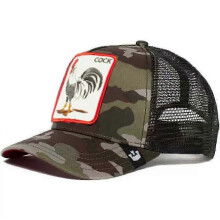 (34)Men's Animal Embroidered Baseball Cap Sun Protection Breathable Cotton Adjustable Curved Brim Trucker Hat Panther Rooster Lion Design