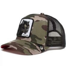 (33)Men's Animal Embroidered Baseball Cap Sun Protection Breathable Cotton Adjustable Curved Brim Trucker Hat Panther Rooster Lion Design