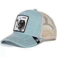 (30)Men's Animal Embroidered Baseball Cap Sun Protection Breathable Cotton Adjustable Curved Brim Trucker Hat Panther Rooster Lion Design