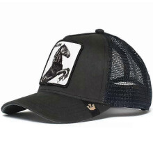 (61)Men's Animal Embroidered Baseball Cap Sun Protection Breathable Cotton Adjustable Curved Brim Trucker Hat Panther Rooster Lion Design