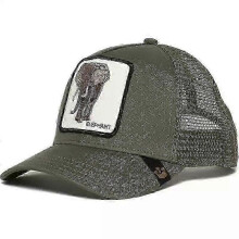 (2)Men's Animal Embroidered Baseball Cap Sun Protection Breathable Cotton Adjustable Curved Brim Trucker Hat Panther Rooster Lion Design