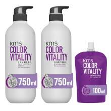 KMS Color Vitality Shampoo 750ml, Conditioner 750ml & Intense Gloss Tr