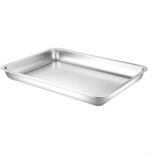304 Stainless Steel Square Baking Tray 32x22x2CM Heat Resistant Flat Bottom Oven and Induction Ready