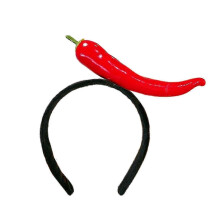 (Red chili) Elegant Women's Hair Hoop Headband for Daily Wear, Dating, Side Bangs & Costume Parties