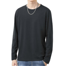 (L,Dark Gray)Daily wear t-shirt for men, O-neck long sleeve top for autumn fashion