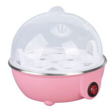 Egg Cooker 350W Electric Egg Boiler 7 Eggs Auto Shut Off Durable PP with Measuring Cup for Home Use Pink US Plug
