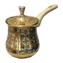 Turkish Coffee Pot 720ml Stainless Steel with Wooden Handle, Milk Frothing and Chocolate Melting