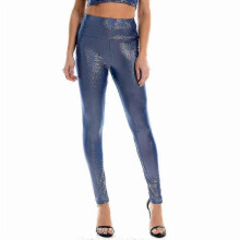 (M,blue)Sexy Womens Faux Leather High Waisted Leggings