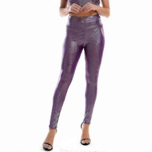 (XL,purple)Sexy Womens Faux Leather High Waisted Leggings