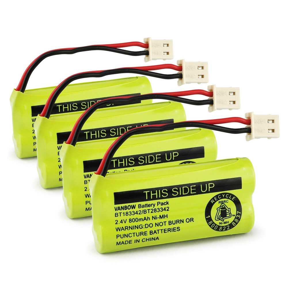 Cordless Phone Battery Pack Bt183342 Bt283342 2.4V 800Mah For Vtech And At&T Phones Pack Of 4 9113335541337