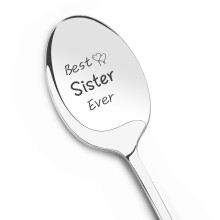 Engraved Spoon Gift for Sister with Sentimental Message, Stainless Steel Keepsake for Birthday or Christmas