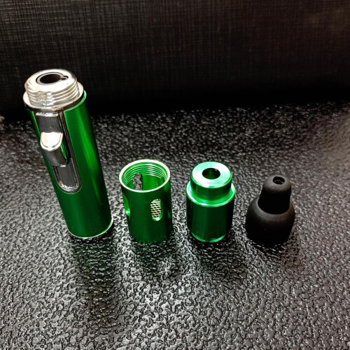 Butane Torch Lighter with Adjustable Flame Control, Durable Metal Refillable Design, 1 Pack Green 2