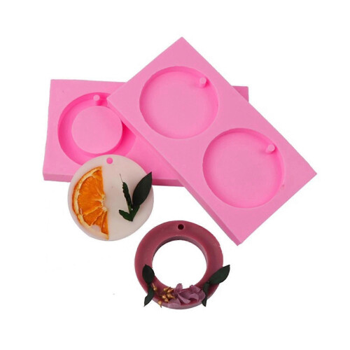 (A, Pink) Epoxy Circle Plaster Silic Mold Rey Crafts Home R 1