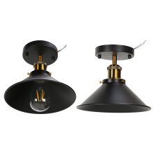 Black Wrought Iron E27 Ceiling Lamp for Farm Kitchen Corridor 85‑240V