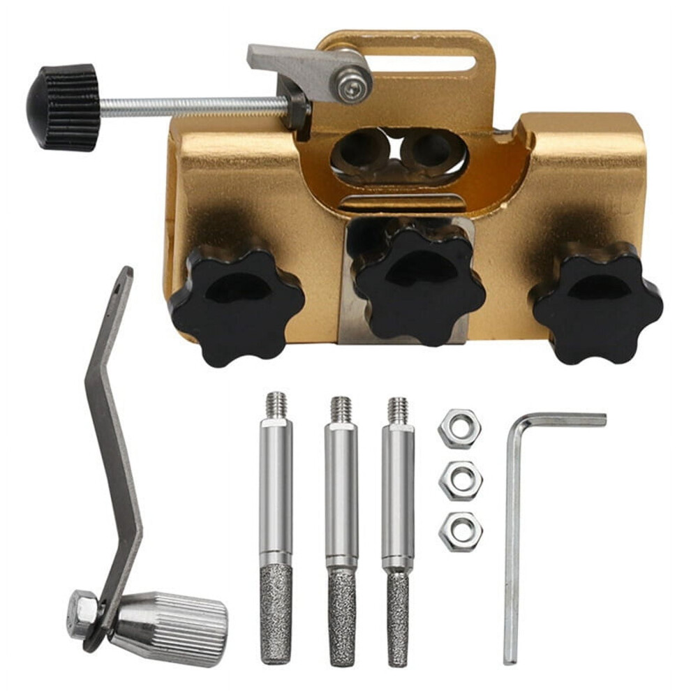Bracelet Grinder Portable Hand-Cranked Chain Grinder Set Chain Clamp Sharpener Chain Grinder Quick Grinding Tool Gold 9377112445595