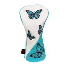 Golf Wood Headcover Protection Sleeve ,Butterfly Pattern Scratch Club Head Cover for Golfer Outdoor Sports Travel Transport ,
