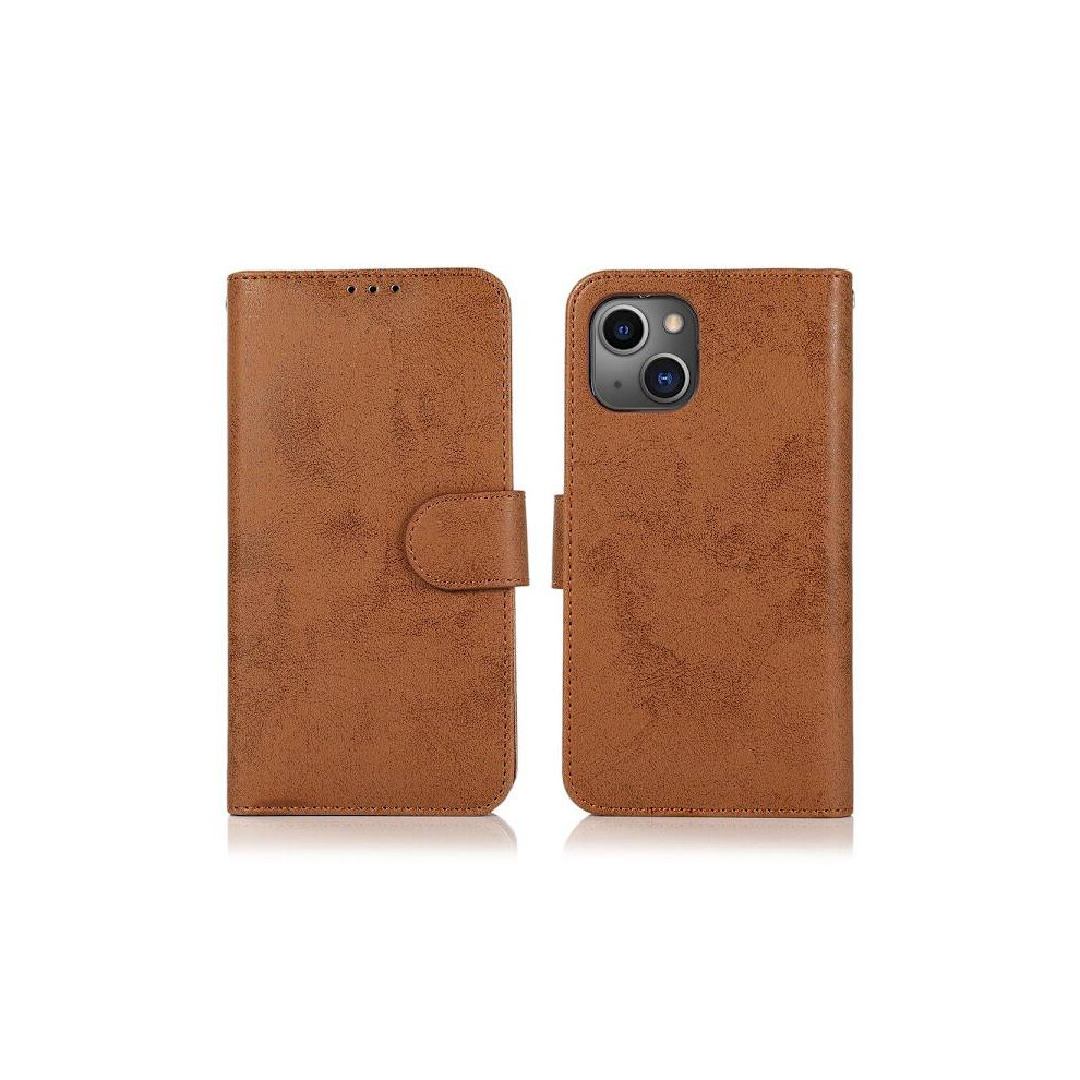 Smooth Stylish Wallet Case - Compatible With Iphone 13 Brown 9377112445854