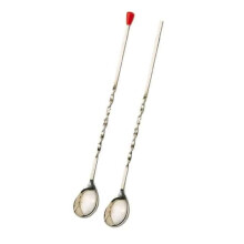 11 Stainless Steel Twisted Handle Bar Spoon - Polished Mixing Spoon for Cocktails - No Red Knob - Fits Any Glass - 11-inch Size