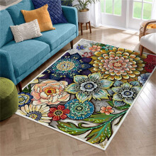 Ovzne Floral Printed Ultra Soft Modern Woven Area Rug, 59"x39", Machine Washable