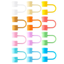Guangmc 12pcs Silicone Straw Tip Caps Reusable Covers Toppers