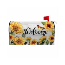 LKWLPD Mailbox Covers Magnetic Standard Size 18" X 21" Flowers Mailbox Wraps Post Letter Box Cover for Holiday Garden Yard Decor
