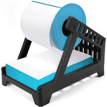 Thermal Label Holder for Rolls & Fan-Fold Labels, Compatible with Desktop Label Printers, Shipping Supplies, Black