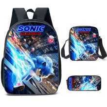 SONIC backpack Sonic elementary school backpack 3-piece anime cartoon backpack shoulder bag pencil bag Style 5 three-piece