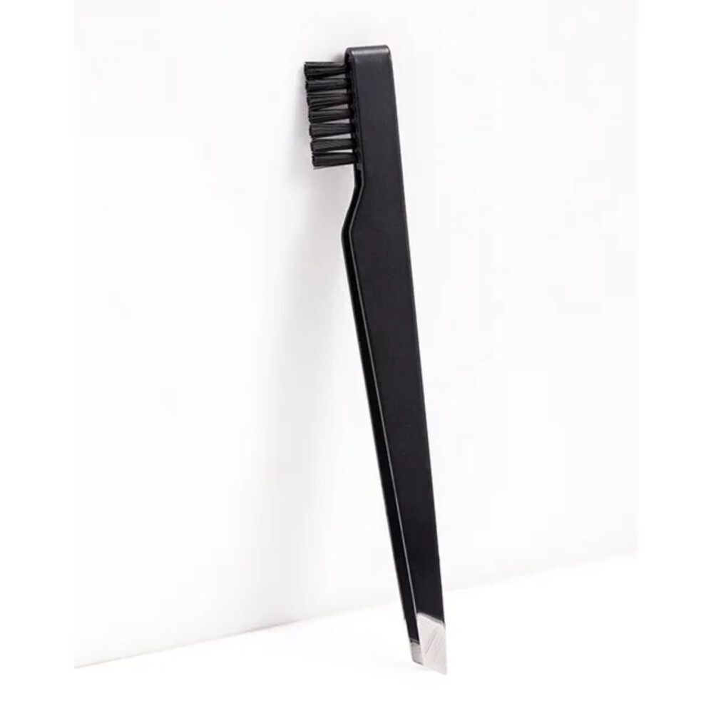 DEKAXID 2 in 1 Fashion Eyebrow Tweezer with Eyebrow Brush Comb Stainless Steel Eyelashes Extension Tweezers Double Eyelids Pinzette Clip