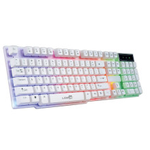 lulshou School Supplies Colorful Crack LED Illuminated Backlit USB Wired PC Gaming Keyboard