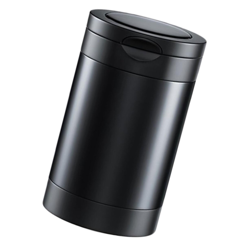 Car Ashtray With Lid And Led Smokeless Detachable Windproof Stainless Steel Light/Black 9113335542099