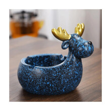 Ashtray with Cute Pet Shape, Resin Decorative Cigar Holder Groove, Light Luxury Office Decor