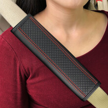 Seat Belt Covers PU Leather Shoulder Pads 2Pcs Red Soft Cushioning Comfort for Car Truck SUV