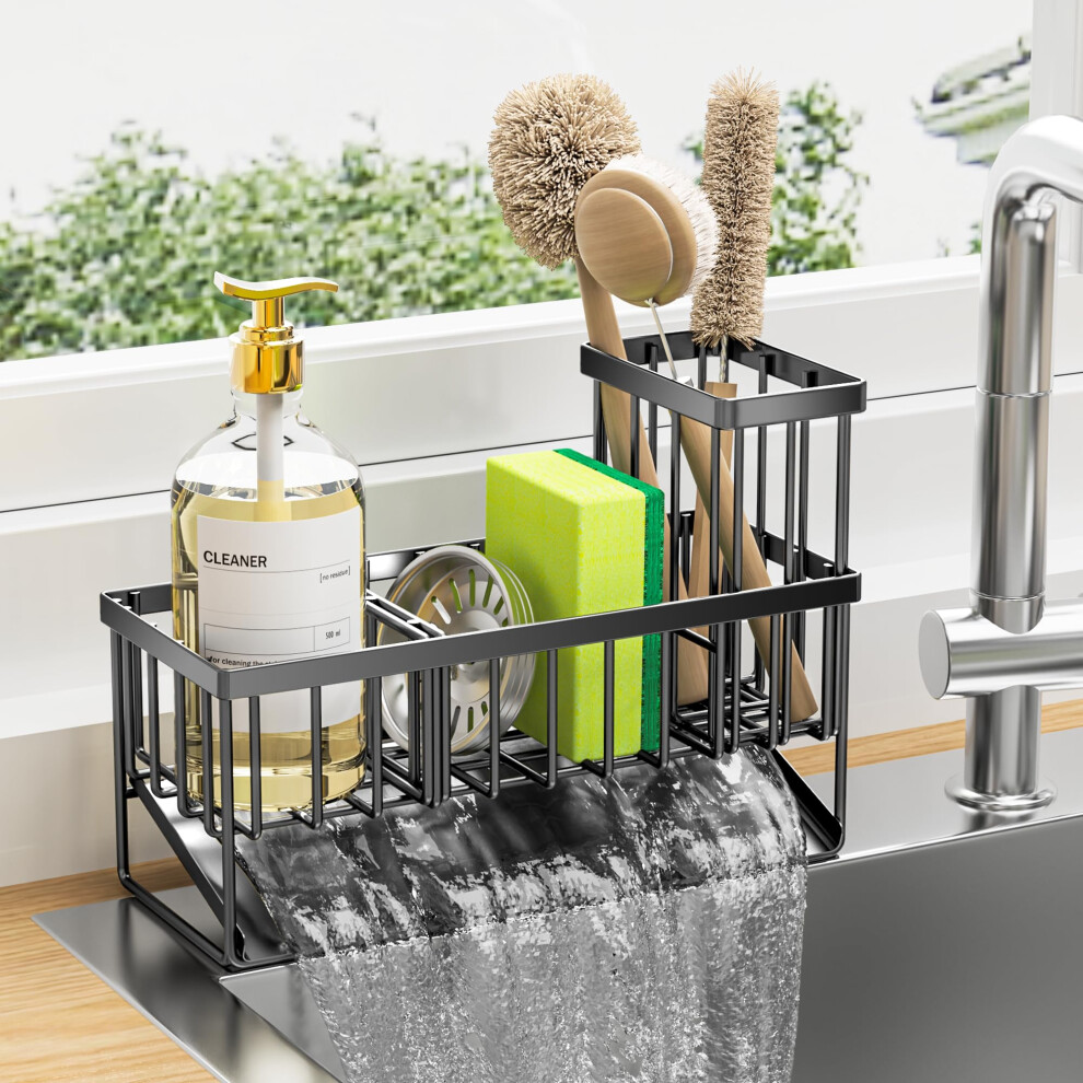 Kitchen Sink Organizer 304 Stainless Steel Rustproof Sink Caddy With Drainage For Sponge Brush 9070919716904