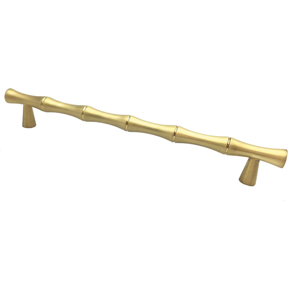 Brushed Gold Cabinet Handles With Elegant Bamboo Design, 6.25 Inch Drawer Pulls For Kitchen And Dresser 9070919717147