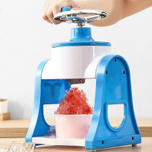 Manual Ice Crusher with Hand Crank for Smoothies Slushies Frozen Drinks Parties Blue