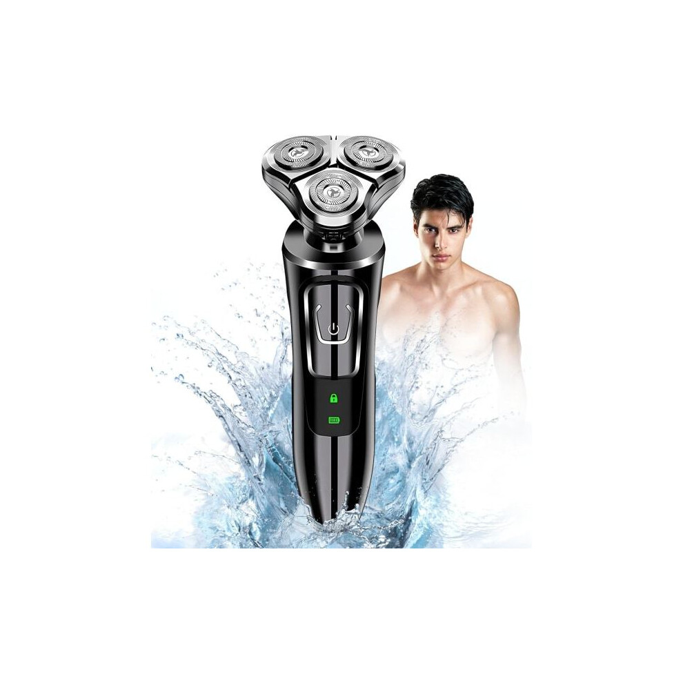 Electric Shaver for Men, IPX7 Rechargeable Beard Trimmer for Men, D