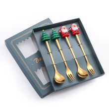 Christmas Decorations Coffee Spoons Fork Cutlery Set Xmas Gifts 2023 New Year Decor 2022 Santa Claus Christmas Tree Decorations