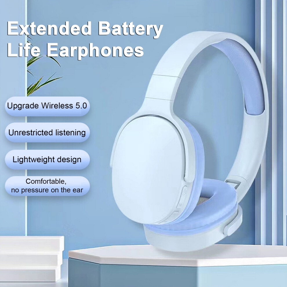 Susuchens Wireless Headphone Intelligent Noise Reduction Hifi Sound Stable Signal Tooth-Compatible 5.3 Headsets Blue 9027700444393