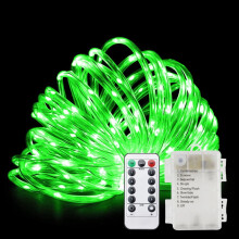 23 ft 50 LED Green Rope Lights, 8 Modes, Remote Control, Battery Operated Fairy String Lights for Outdoor Party, Wedding, Christmas, Halloween,