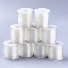 1Roll Round Elastic Crystal Thread Stretchy Bracelet String Clear 1mm about 109.36 yards(100m)/roll