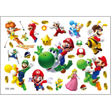 Super Mario Bros Tattoo Stickers Kawaii Anime Figure Toys Kids Happy Birthday Party Decoration