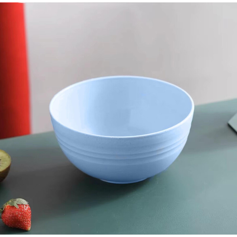 15Cm Wheat Straw Soup Bowl With Antifall Nonslip Design For Kids Rice Noodles Salad Blue