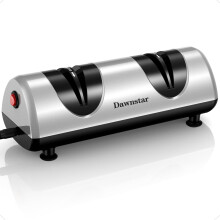 Electric Knife Sharpener, Professional DualStage Kitchen Sharpener with Magnetic Dust Collection, Silver Gray