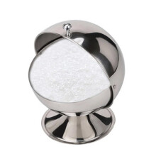 Stainless Steel Sugar Bowl with Lid Airtight Spherical Candy Jar for Kitchen Seasoning Storage