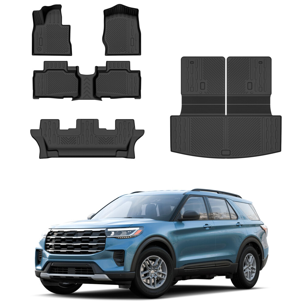 Floor Mats For Ford Explorer 20202025 7 Seats Tpe All Weather Protection Full Set With Cargo Liner 9070919718496