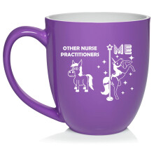 Nurse Practitioner Superstar Unicorn Funny Ceramic Coffee Mug Tea Cup Gift for Her, Him, Friend, Coworker, Wife, Husband (16oz Purple)