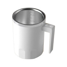 Self Stirring Coffee Mug, Rechargeable Automatic Mixing Cup with LCD for Coffee, Tea, Hot Chocolate - White (Compatible with Poaug Glass)