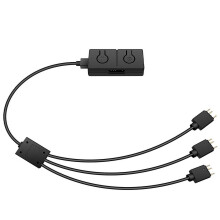 jixopn 5V To 12V RGB Transfer Hub with 3-Way Splitter 5V/3pin ADD-RGB To 12V/4PIN Adapter Sync with Motherboard Built-in 50 Color Modes