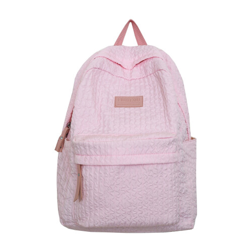 School Bag Simple Breathable Texture Pattern Waterproofing Lightweight Backpack New Durable Load Reducing Large Capacity Student Shoulders Bag